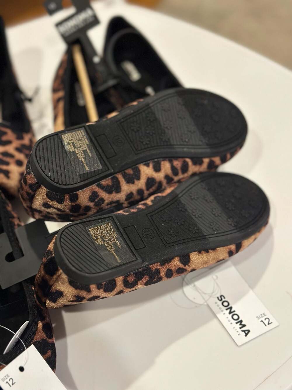 Sonoma Goods For Life Girls Izzie Leopard Ballet Flat Shoes with Memory Foam - Picture 4 of 6